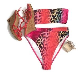MissGuided 2 piece multicolor swimsuit